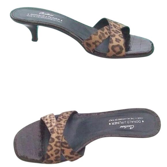 Donald Pliner Metallic Hair Calf Gator Leather Strappy Sandal Shoe NWT New $225